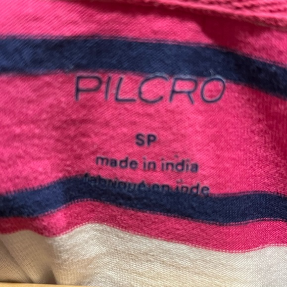 Anthropologie Pink and White Striped Short Sleeve Tee - Picture 5 of 7